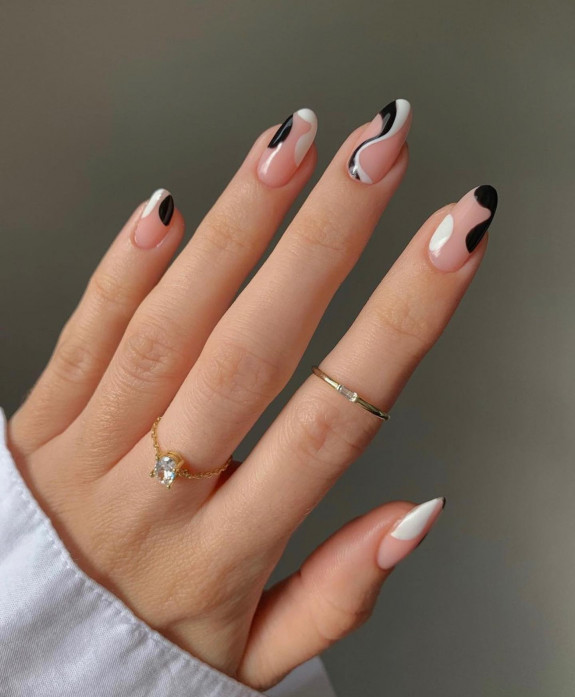 autumn nails 2022, autumn gel nails 2022, fall nails 2022, fall nail colors, cute fall nails, fall nails 2021 short, gradient color fall nails, brown nail, fall nails with designs, swirl nails, french tip fall nails