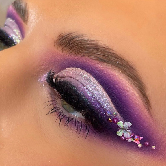 35 Eyeshadow Makeup Looks — Butterfly Purple Eyeshadow