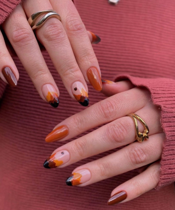 77 Trendiest Fall Nails To Compliment Your Fall Outfits — Sunset Nails Design