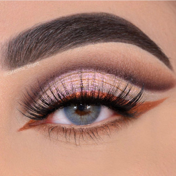 35 Eyeshadow Makeup Looks — Brown Eye Liner Makeup