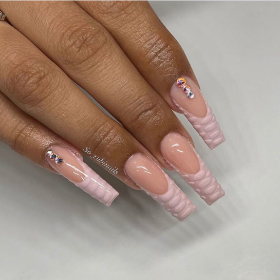 50 Cute French Tip Nails To Try in 2022 — Pink Croc French Tip Nails