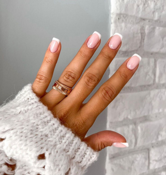 50 Cute French Tip Nails To Try in 2022 — Square Round French Nails