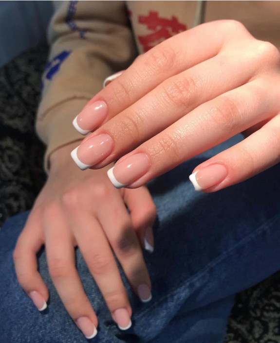 50 Cute French Tip Nails To Try in 2022 — Square White French Tip Nails