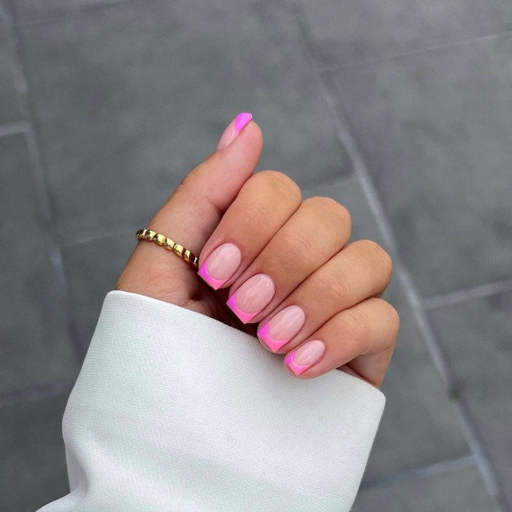 50 Cute French Tip Nails To Try in 2022 — Ombre Pink French Tip Nails