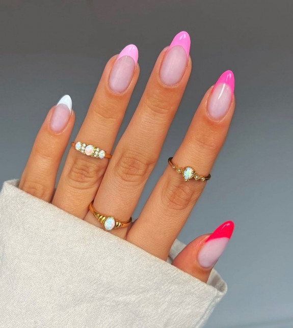 50 Cute French Tip Nails To Try in 2022 — Gradient Pink French Tip Nails