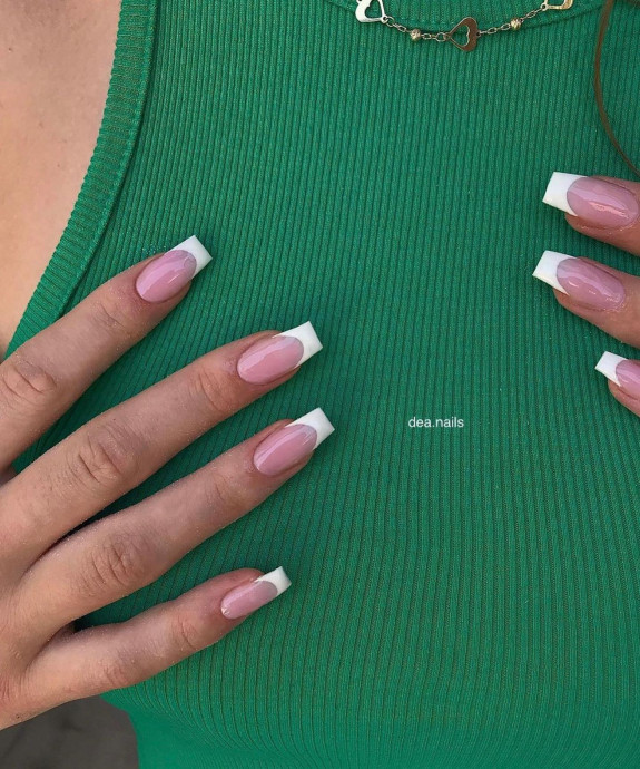 50 Cute French Tip Nails To Try In 2022 — French Tip Tapered Square Nails 2242