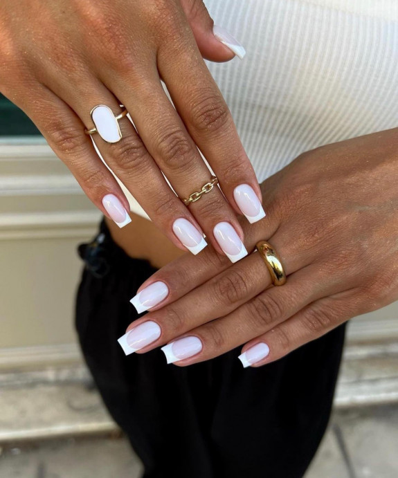 50 Cute French Tip Nails To Try in 2022 — Simple French Tip Square Nails