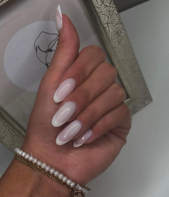 50 Cute French Tip Nails To Try in 2022 — White Creamy French Tip Nails