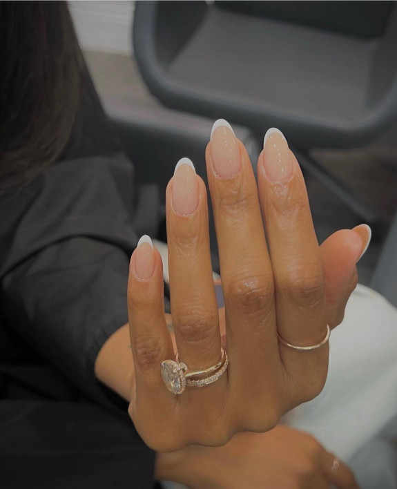 50 Cute French Tip Nails To Try in 2022 — White Tip Nude Peach Nails