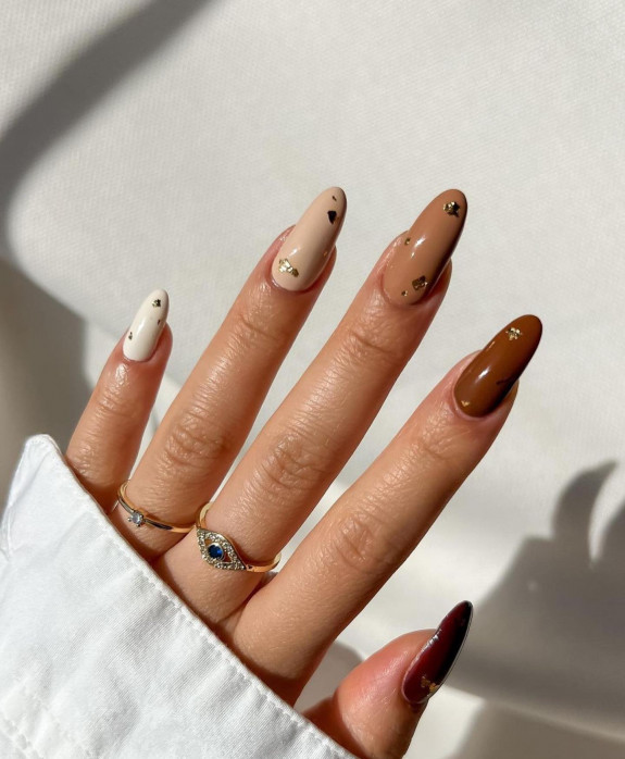 35 Cute and Simple Nail Designs 2022 — Gradient Brown Nails