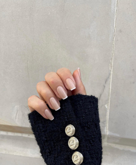 50 Cute French Tip Nails To Try in 2022 — White Thin French Tip Nails