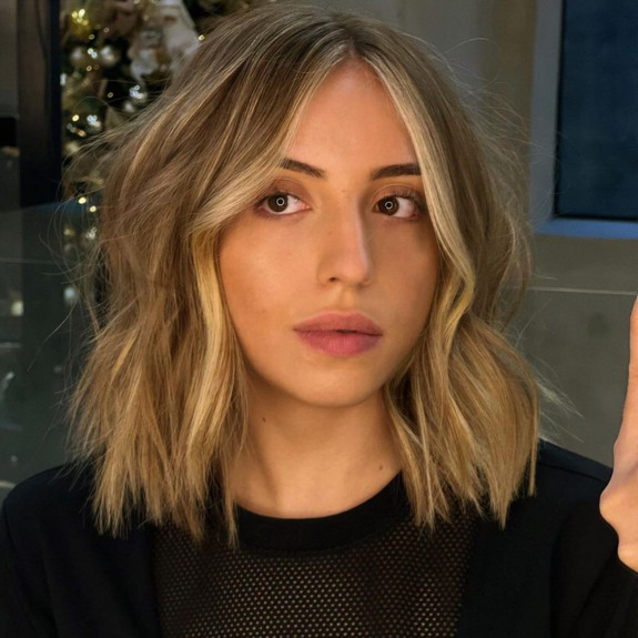 45 Flattering Long Bob Haircuts — Tousled Wavy Lob Haircut