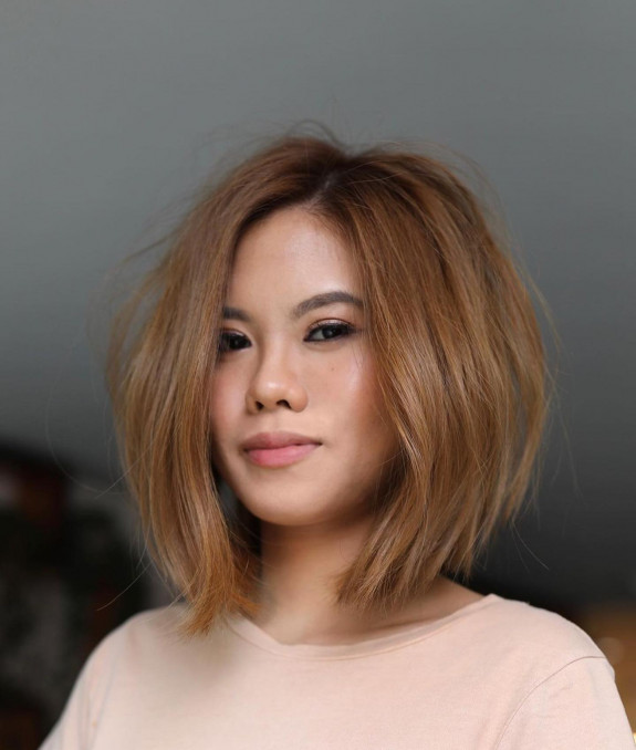 45 Flattering Long Bob Haircuts — Muted Copper Lob Haircut