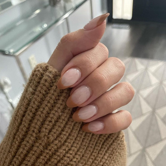 40 Nail Designs For Fall 2022 — Brown French Tip Nails