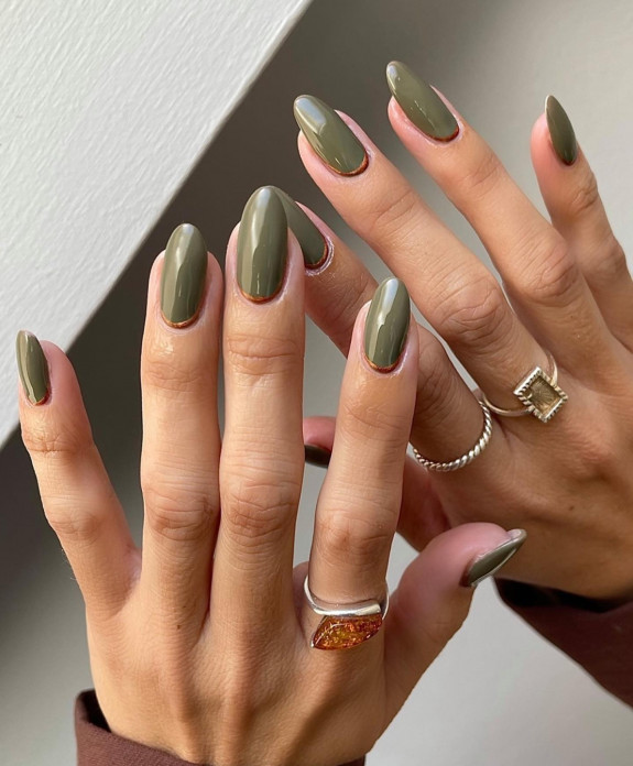 40 Nail Designs For Fall 2022 — Copper Cuff Green Nails