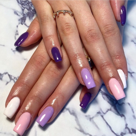 33 Purple Nail Designs — Gradient Purple Nails