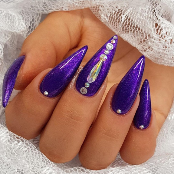 33 Purple Nail Designs — Purple Stiletto Nails