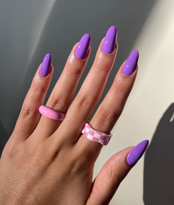 33 Purple Nail Designs — Simple Soft Purple Polish Nails