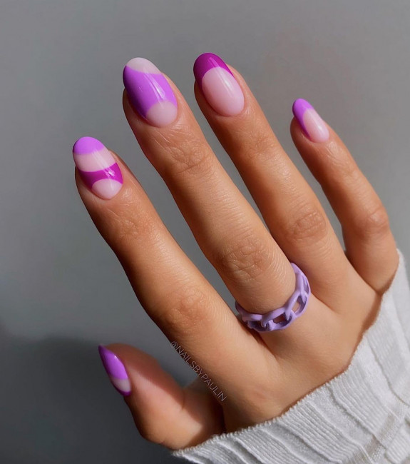 33 Purple Nail Designs — Shades of Purple Abstract Nails