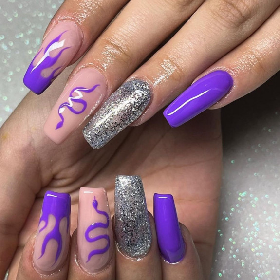 33 Purple Nail Designs — Glitter and Purple Nails