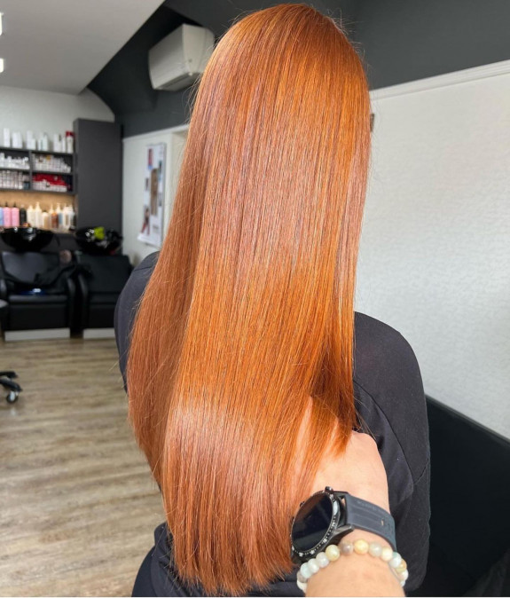 35 Best Copper Hair Color Ideas — Sleek Long Straight Hair