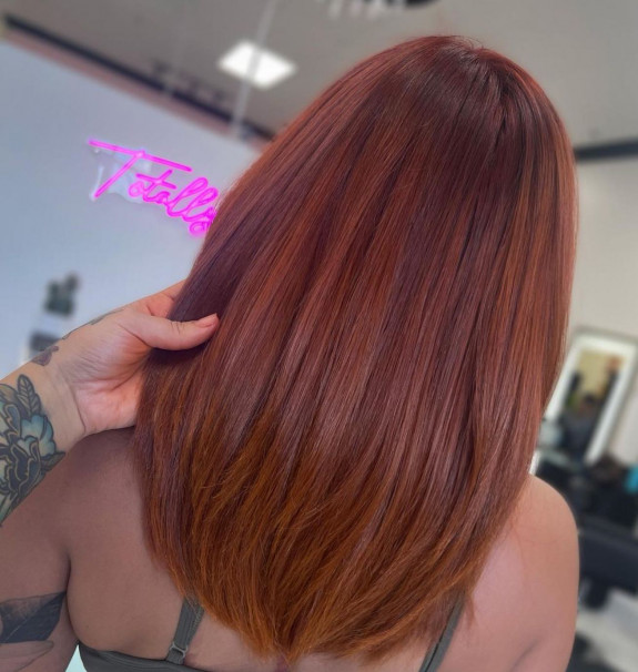 35 Best Copper Hair Color Ideas — Layered Cut Dark Copper Hair