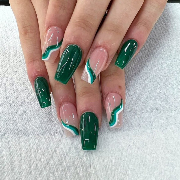 green french tip nails, green nails, green nail designs, green nails fall, Image of Green nail designs 2022, green nail designs 2022, light green nail designs, dark green nail designs, green gel nails ideas, shades of green nails, green and white nails, light green nails, swirl green nails, olive green nails, bottega green nails