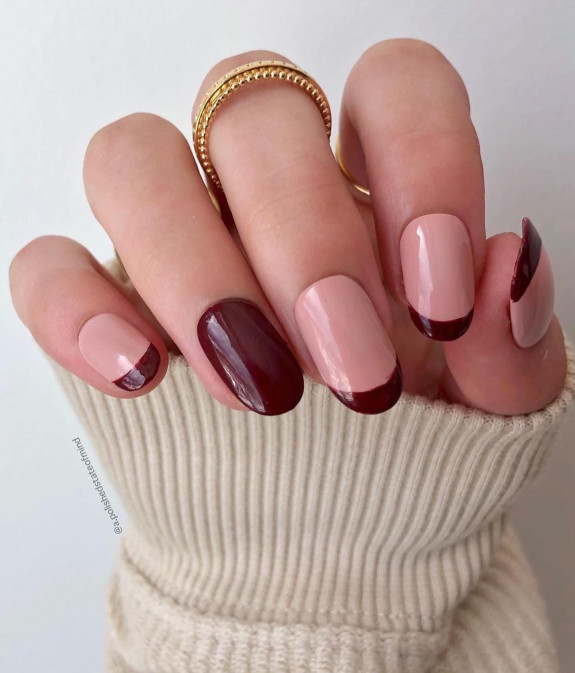 35 Fresh Autumn Nail Art Ideas To Try Now — Chocolate French Tip Nails