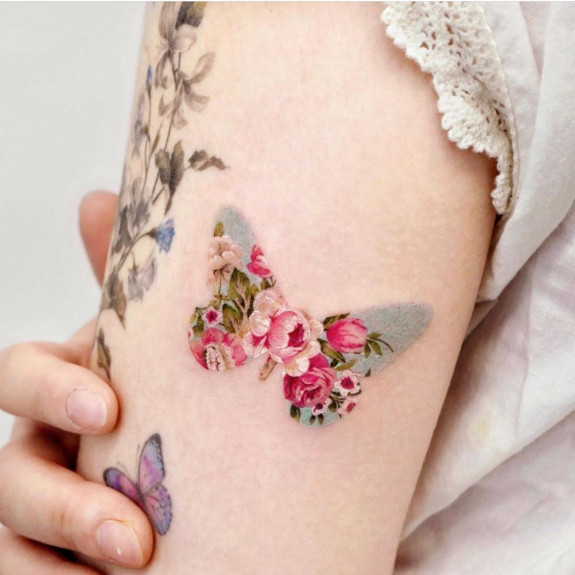 40 Beautiful Butterfly Tattoo Ideas — Colorful Butterfly & Flower Tattoos