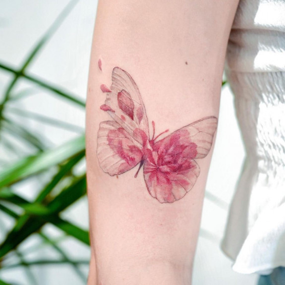 40 Beautiful Butterfly Tattoo Ideas — A Flower Butterfly Tattoo