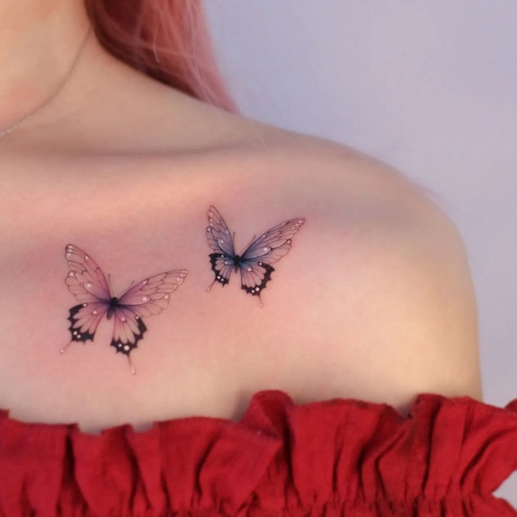 40 Beautiful Butterfly Tattoo Ideas — Colored Butterfly Tattoo 5988