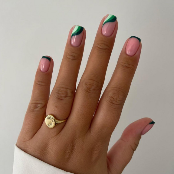 31 Beautiful Green Nail Designs For Fall — Shades of Green Tip Nails