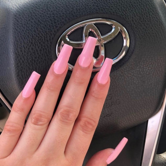 32 Pink Colored Coffin Nails — Baby Pink Coffin Nails