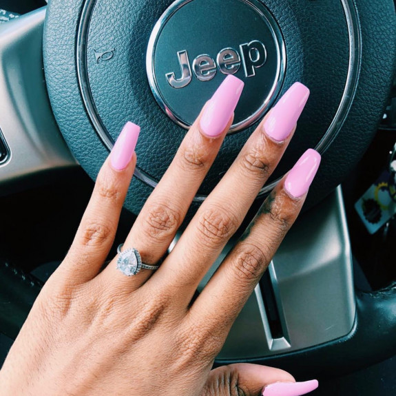 32 Pink Colored Coffin Nails — Coffin Pink Nails