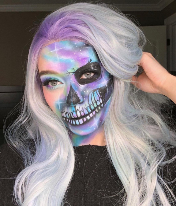 30 Halloween Makeup Looks for 2022 — Galaxy Skull Makeup