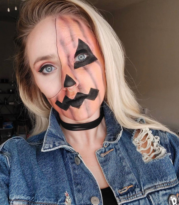 30 Halloween Makeup Looks for 2022 — Pumpkin Face Makeup