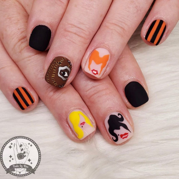 hocus pocus nails, hocus pocus nail art designs,  Hocus Pocus Acrylic nails, hocus pocus nail polish, Halloween nails, Halloween nail art, halloween nail ideas, Witch nails, Halloween nails 2022, hocus pous nail ideas