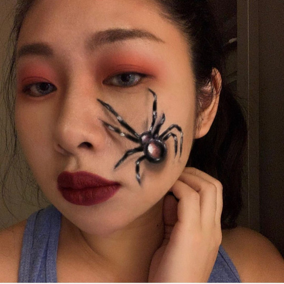 35 Creepy Spider Makeup Ideas for Halloween 2022 — Illustration Spider on Cheek