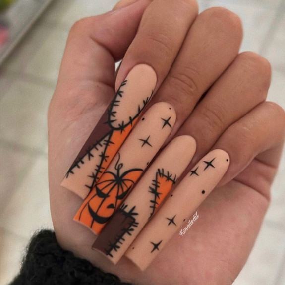 80+ Gorgeous Halloween Acrylic Nails — Pumpkin & Stitch Nails