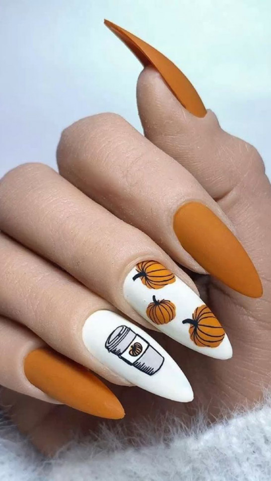 30+ Chic Fall Nail Colors & Designs — Pumpkin Spice Latte Nails