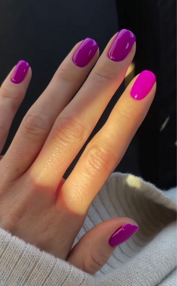 30+ Gorgeous Fall Inspired Nail Ideas — Magenta Nails