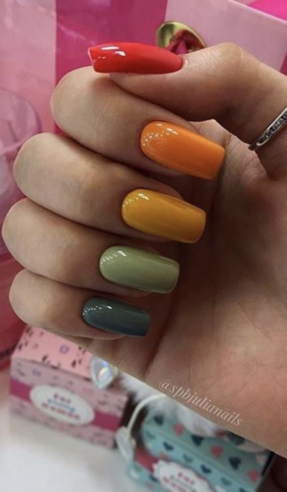 30+ Gorgeous Fall Inspired Nail Ideas — Mix and Match Fall Colored Nails