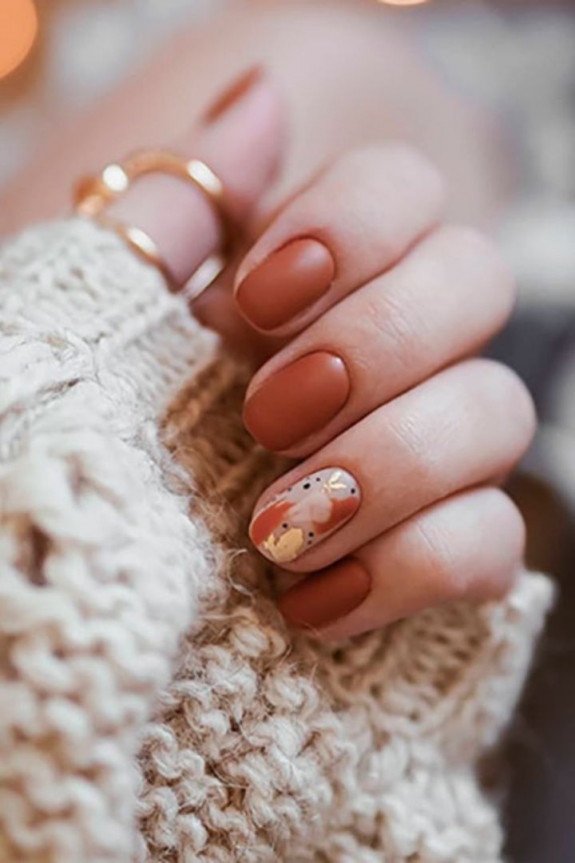 30+ Gorgeous Fall Inspired Nail Ideas — Rust + Abstract Fall Nails