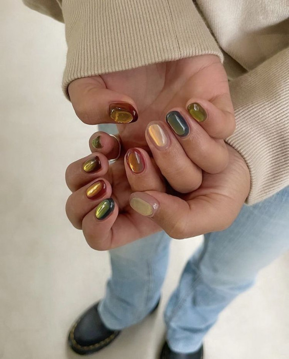 30+ Gorgeous Fall Inspired Nail Ideas — Jewel-Toned 3D Nails