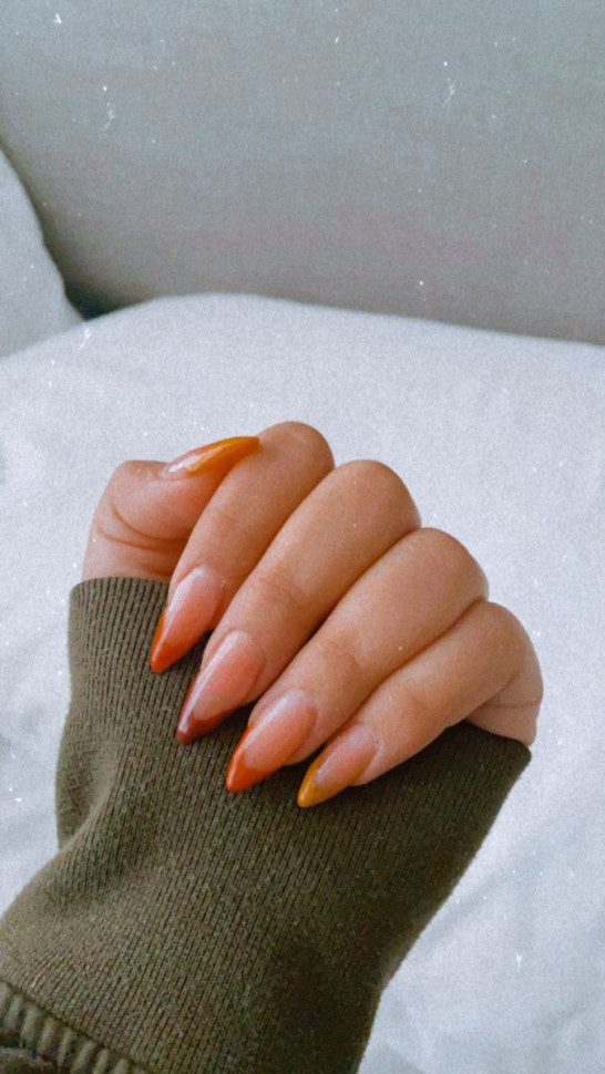 30+ Gorgeous Fall Inspired Nail Ideas — Fall Colored French Tip Nails