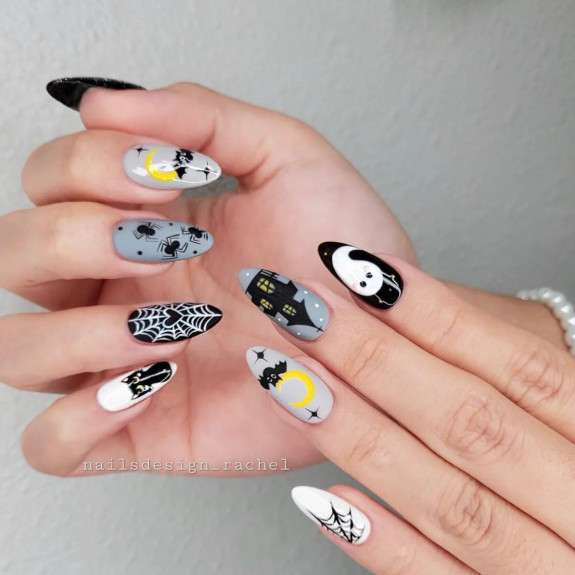 50+ Best Halloween Nails for Every Taste — Black Gray, White Nails