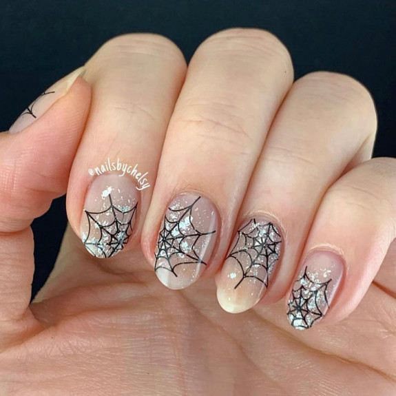 50 Spooky Spider Web Nails — Holographic Spiderweb Nails