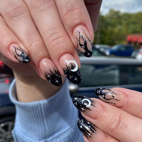 53 Black Halloween Nails — Black Magic Nails