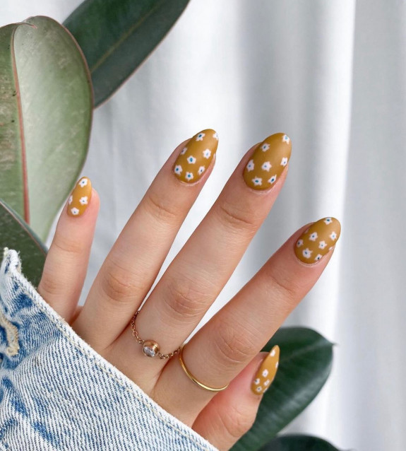 49 Pretty Fall Floral Nails — Flower Fall Nails