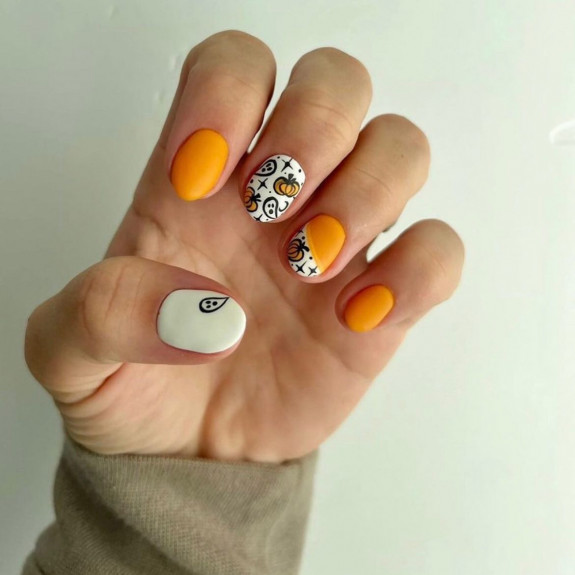 halloween nails, spooky nails, ghost nails, halloween french tip nails, halloween nail designs, halloween nail ideas, cute halloween nails, best halloween nails